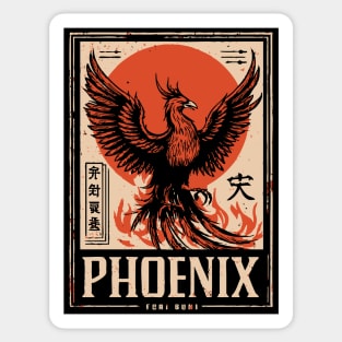 Rising Phoenix – Japanese-Inspired Rebirth & Strength Symbol Sticker